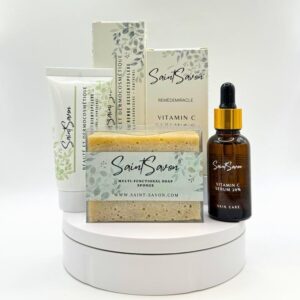 Bestseller-Set für strahlende Haut – Multifunktionaler Soap Sponge, 20% Vitamin C Serum & hydrierende Gesichtspflege